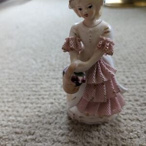 Elegant Porcelain Figurine With Raised Lace-By TILSO